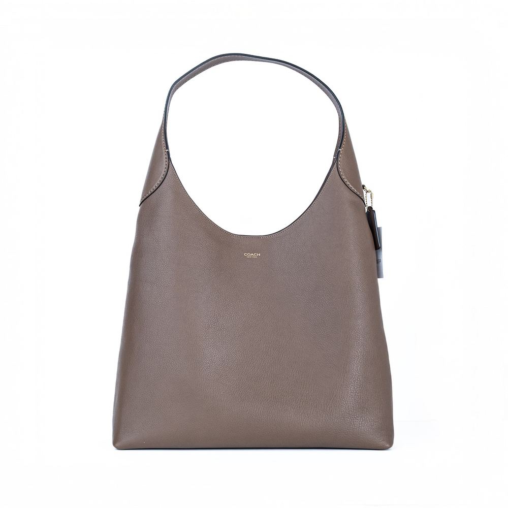 NWT COACH Brooklyn 39 Large Leather Shoulder Bag CU044 Dark Stone Tan $495 - Picture 3 of 11